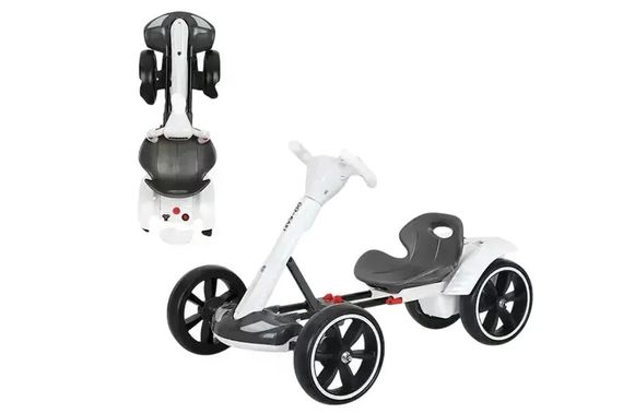 Дитячий електромобіль GO KART F1 з пультом і Bluetooth 390 Вт білий • Дитячий електрокарт GO KART F1 на акумуляторі з пультом керування | Зображення 1