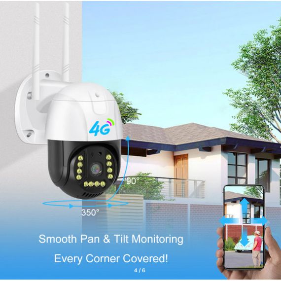 Наружная камера видеонаблюдения 4G Gsm Sim V380 Pro 1080p Cloud 4x Zoom Ip66 Программа - v380 pro (30) | Зображення 6