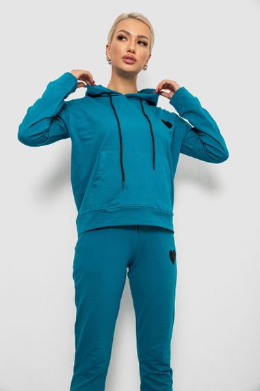 Спортивний костюм жіночий двонитка, колір бірюзовий, 214R1419-004 | Зображення 1