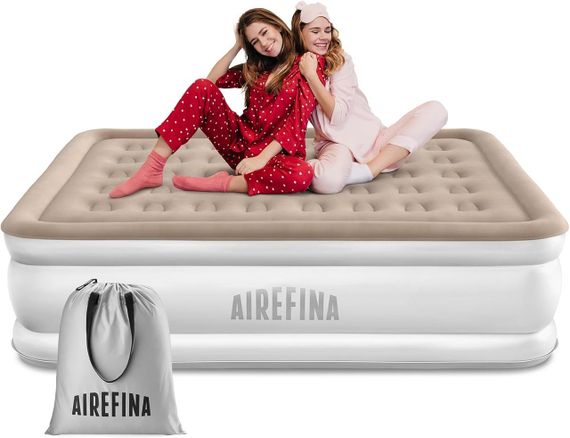 Самонадувне ліжко з вбудованим насосом, надувний матрац для дому для двох, кемпінгу 203×152×40 см до 295 кг двуспальний