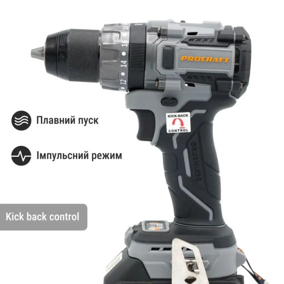 Шуруповерт акумуляторний Procraft industrial CD20A (з 1 акб та зп) | Зображення 1