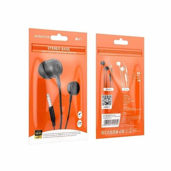 Навушники BOROFONE BM77 Ascending universal headset with microphone Black | Зображення 2