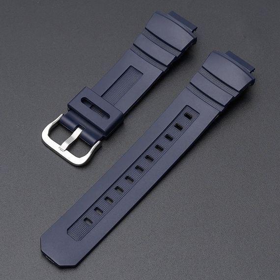 Ремінець для Casio G-Shock AW-282B/590/591/5230, AWG-M100/M101, G-7700/7710 Dark Blue Silver | Зображення 1