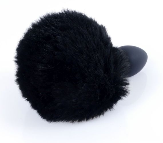 Анальная пробка ( размер S ) с хвостом Boss Series - Silicon PLUG Bunny Tail Black, BS6400100 sexstyle | Зображення 3