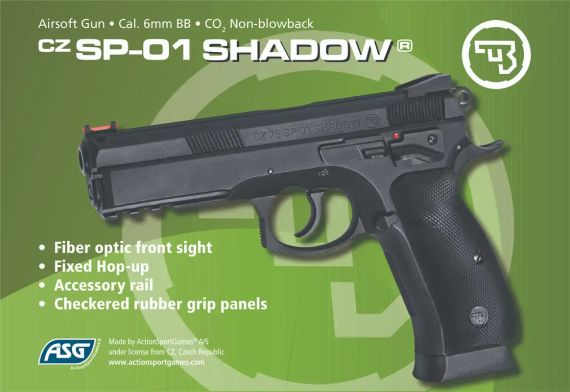 Пістолет страйкбольний ASG CZ SP-01 Shadow СО2 кал. 6 мм | Зображення 5