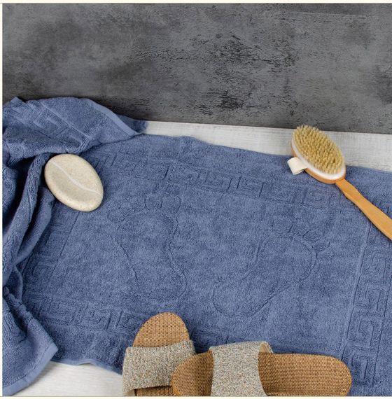 Полотенце SoundSleep Solenta для ног махровый жаккардовый 50х70 см 750 г васильковое (2800004667661)