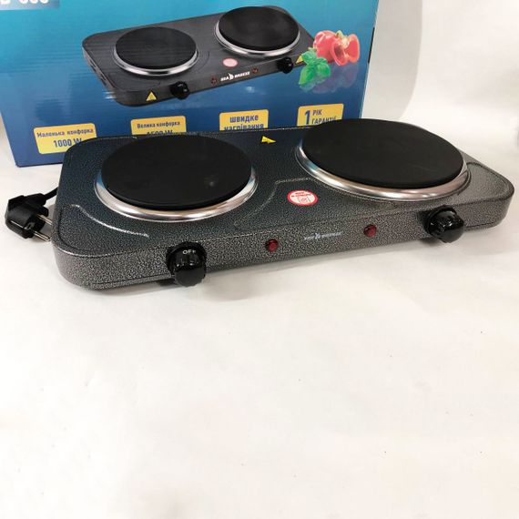 Настільна плита електрична Sea Breeze SB-065 2500 Вт, Електроплита подвійна, двоконфоркова настільна | Зображення 1