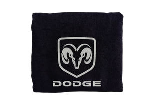 Полотенце с вышивкой махровое для лица 50*90 черный автомобилисту Додж Dodge 00451