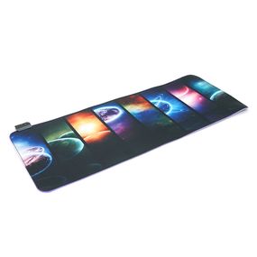 Килимок 300*800 для миші "Planets" тканинний з боковою прошивкою, товщина 3 мм, RGB підсвічування, живлення USB 1,8 м, Color Box