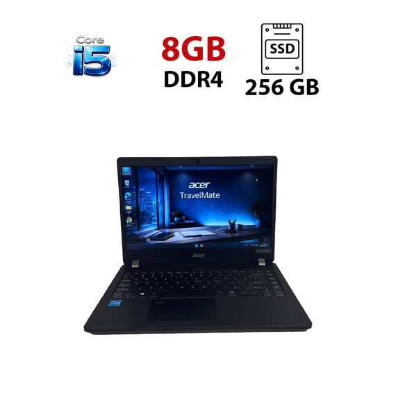 Ультрабук Б-класс Acer TravelMate P214-53 / 14" (1920x1080) IPS / Intel Core i5-1135G7 (4 (8) ядра по 2.4 - 4.2 GHz) / 8 GB DDR4 / 256 GB SSD/ Intel Iris Xe Graphics / WebCam б/у