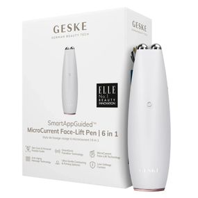 Микротоковая ручка для подтяжки кожи лица GESKE MicroCurrent Face-Lift Pen 6в1 white, Бежевый