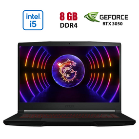 Ігровий ноутбук MSI GF63 Thin 12UC-855NEU / 15.6" (1920x1080) IPS / Intel Core i5-12450H (8 (12) ядер по 3.3 - 4.4 GHz) / 8 GB DDR4 / 512 GB SSD / nVidia GeForce RTX 3050, 4 GB GDDR6, 128-bit / WebCam б/в