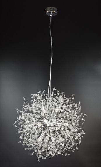 Люстра підвісна на 12 лампочок 26474 Хром 50-160х50х50 см.