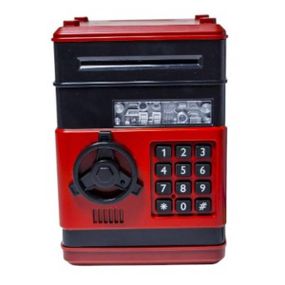 Сейф-скарбничка Number Bank з кодовим замком та купюроприймачем Чорний з Червоним