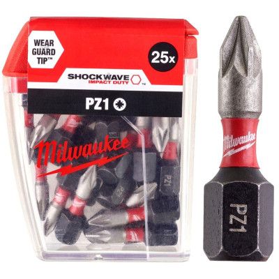 Набор бит Milwaukee SHOCKWAVE, PZ1, 25мм, 25шт (4932430861) | Зображення 3