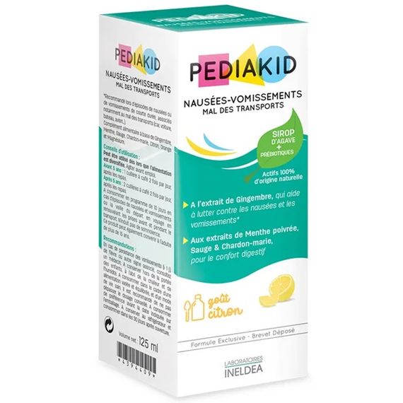 Комплекс для профилактики пищеварения у детей Pediakid Nausees-Vomissements Mal DesTransports 125 ml /10 servings/ Lemon | Зображення 1