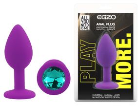 Силіконова анальна пробка EGZO - Silicone Purple Round Plug Marine, size S Sex Aura