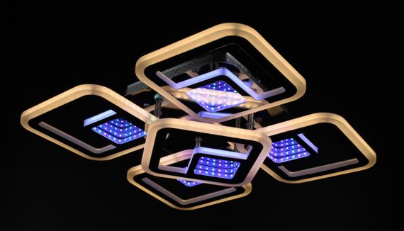 Люстра світлодіодна стельова LED світильник для квартири на стелю лед з пультом 26024 Хром 10х40х40 см. | Зображення 6