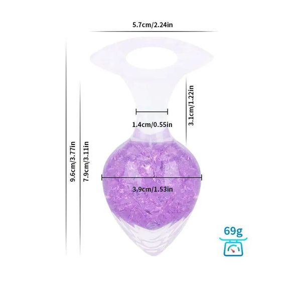 Анальна пробка Liebe Seele Heart-shaped Crystal Anal Plug - Purple Medium Sex Aura | Зображення 1