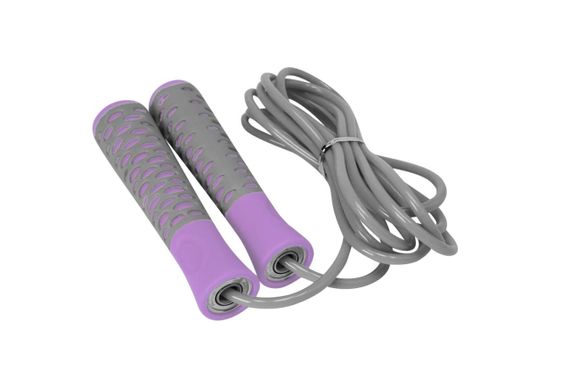 Скакалка PowerPlay 4206 Jump Rope PRO+ Сіро-фіолетова (2,75m.) | Зображення 3