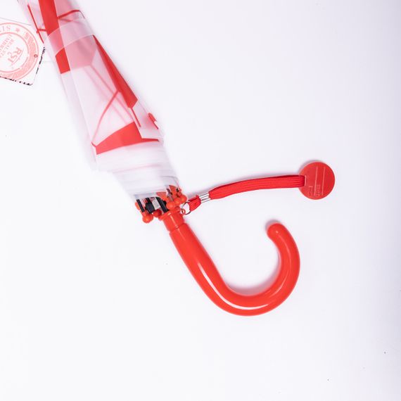 Класична дитяча парасолька-тростина напівавтомат з поліестеру 8 спиць діаметр 82 см Червона HP-23-9R | Зображення 8