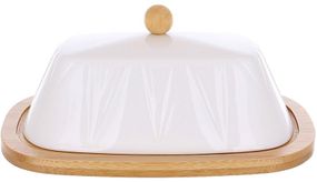 Маслянка Ceram-Bamboo Grace порцелянова з бамбуковим блюдцем 20.5х14.5см