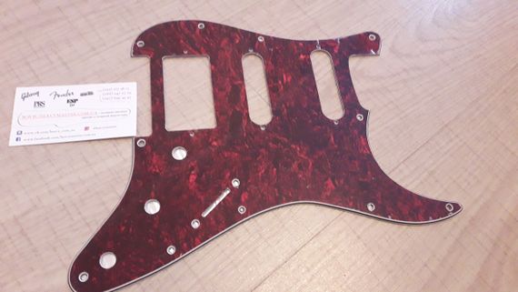 Пікгард для електогітари електрогітарі SSH Fender Stratocaster ST China бордовий на АМІКУ | Зображення 4