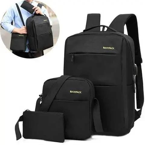 Універсальний набір рюкзак + сумка + гаманець BACK-PACK 3в1 Чорний | Зображення 1