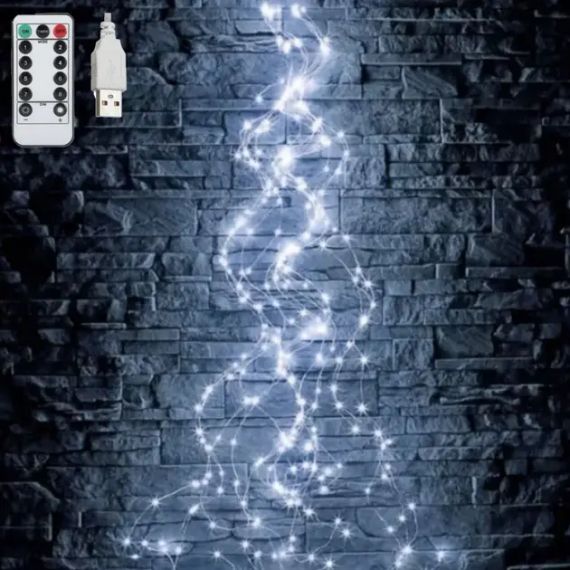 Гирлянда на елку Конский хвост 2 метра 30 нитей Холодный белый | Зображення 1