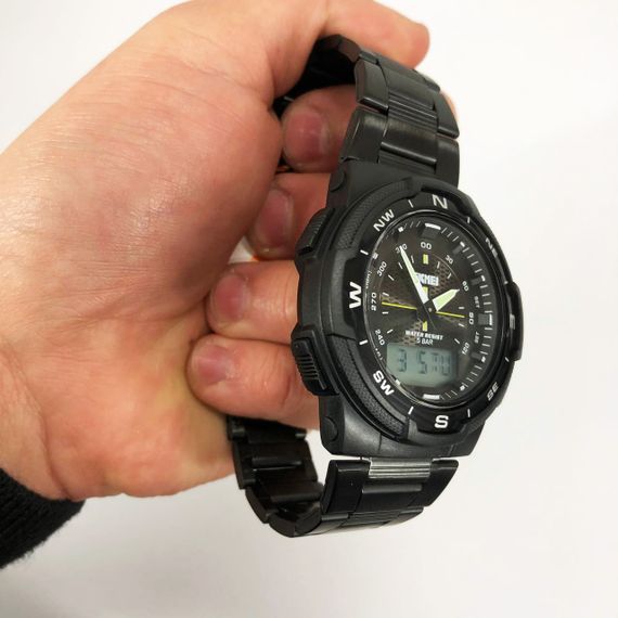 Часы мужские для плавания SKMEI 1370BKWT, Часы для военных и отдыха Мужские тактические военные IY-23