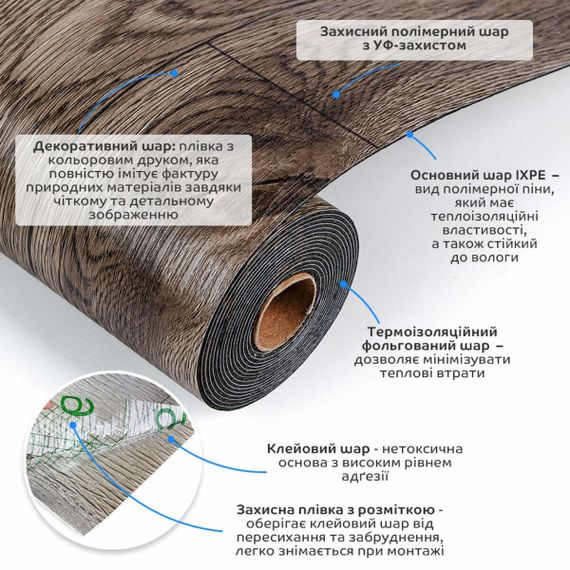 Підлогове вінілове покриття самоклеюче в рулоні 3000х600х1,5мм SW-00003285 | Зображення 1