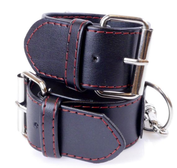 Наручники зі штучної шкіри Fetish Boss Series - Handcuffs with Red Line, BS3300115 Sex Aura | Зображення 3