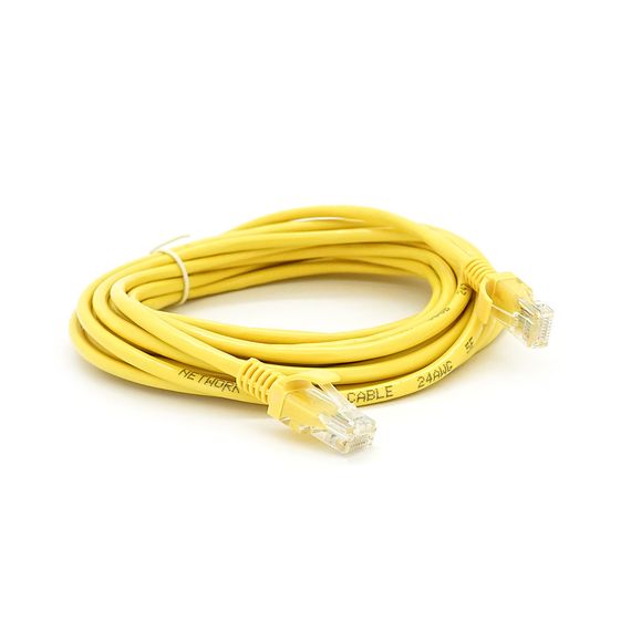 Патч-корд литой RITAR,UTP,RJ45,Cat.5e,5m,желтый,Cu (медь) Q300
