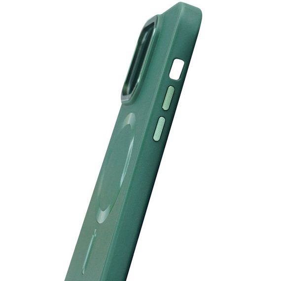 Кожаный чехол Bonbon Leather Metal Style with MagSafe для Apple iPhone 13 Pro (6.1") Зеленый / Pine green | Зображення 2