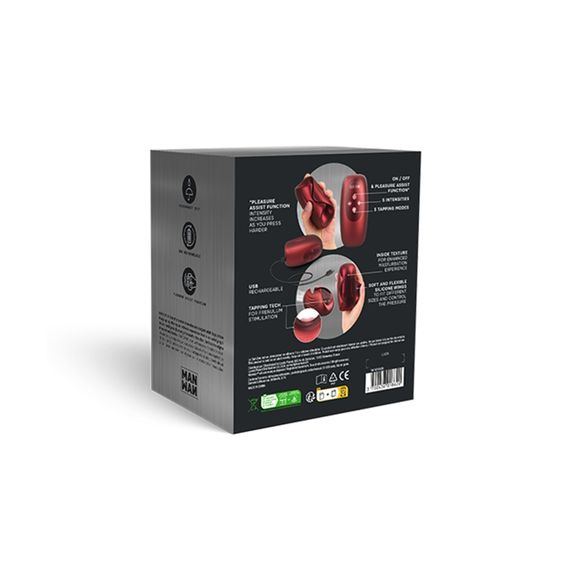 Мастурбатор з вібрацією Manwan SUB.ONE Velvet Red | Зображення 7