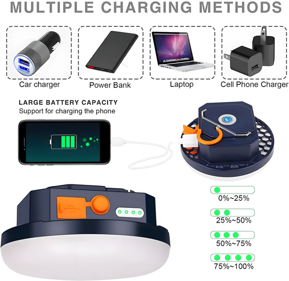 Потужний ліхтар MOS-13 6600 mAh лампа на акумуляторі з функцією powerbank | Зображення 3