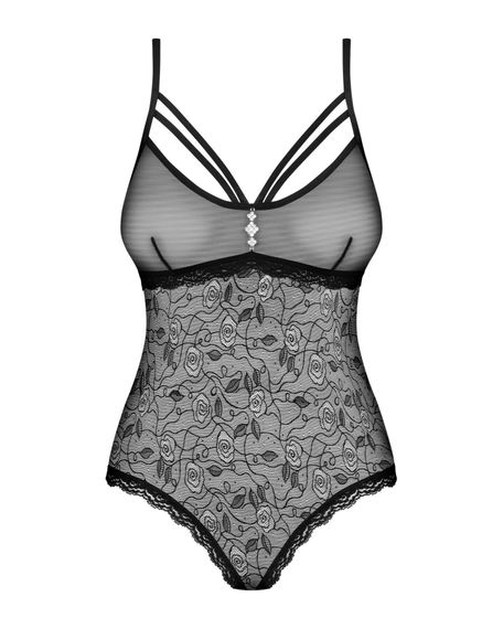 Мереживне боді з доступом Obsessive 818-TED-1 teddy XS/S, чорне | Зображення 4