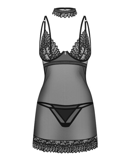 Сорочка Obsessive Donarella chemise Черный M/L | Зображення 2