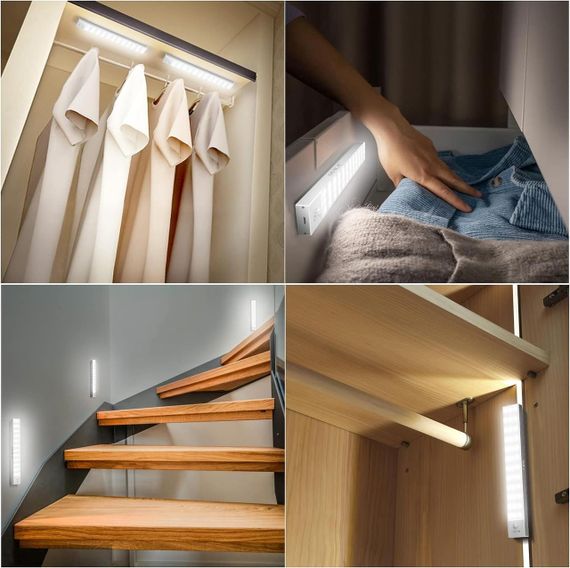 Світильник OUILA з датчиком руху 23см, LED USB, 3 режими, димірування, для шафи, кухні, коридору 2 шт. | Зображення 5