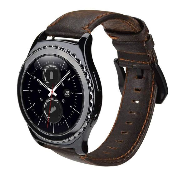 Кожаный ремешок Primo для часов Samsung Gear S2 Classic (SM-R732 / SM-R735) - Dark Brown