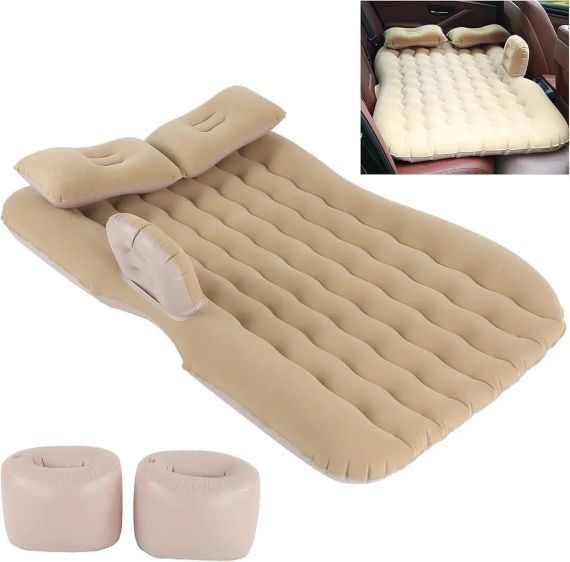Автомобильный надувной матрас 132x80x15 см Car Travel Bed бежевого цвета для заднего сиденья | Зображення 6