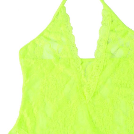 Комплект кружевной Star Night, боди с V-образным вырезом и чулки, салатовый sexstyle | Зображення 16