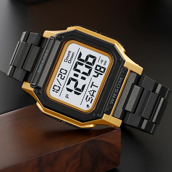 Чоловічий годинник Skmei 2264BKGDWT Black-Gold-White | Зображення 4
