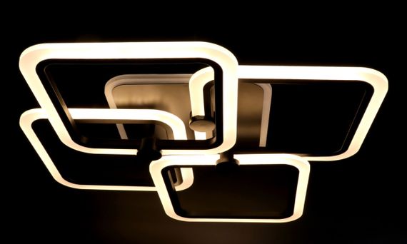 Люстра світлодіодна стельова LED світильник для квартири на стелю лед з пультом 25756 Чорний 10х56х65 см. | Зображення 2