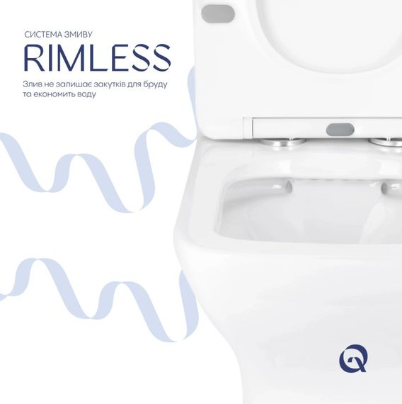 Унітаз підлоговий Qtap Aries Rimless з сидінням Slim Duroplast/ Soft-close/ Quick Release QT03228302W | Зображення 6