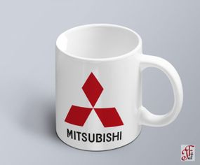 Чашка  з принтом авто логотип Mitsubishi  (02010102009)