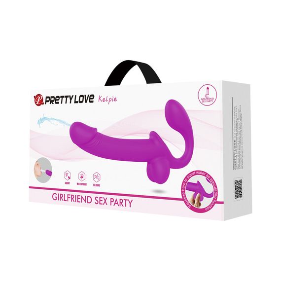 Безремневий страпон Pretty Love Kelpie з імітацією сім'явипорскування, 25 х 3.9 см Sex Aura | Зображення 6