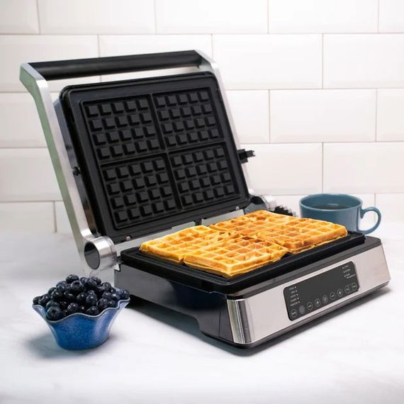 Гриль-барбекю электрический Magio MG-356, Настольный гриль для гамбургеров Прижимная электробутербродница | Зображення 4