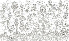 Обои-раскраски Русалки 60*100 C-100025