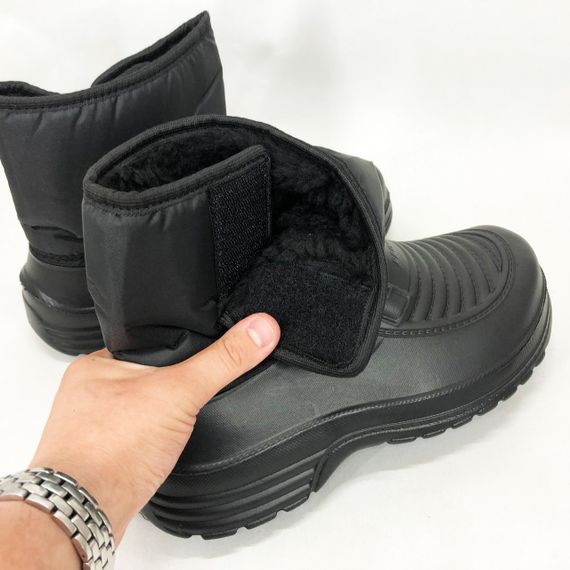 Черные ботинки для работы, Ботинки рабочие на меху, Бурки низкие, Легкие сапоги для рыбалки ZR-72 | Зображення 7